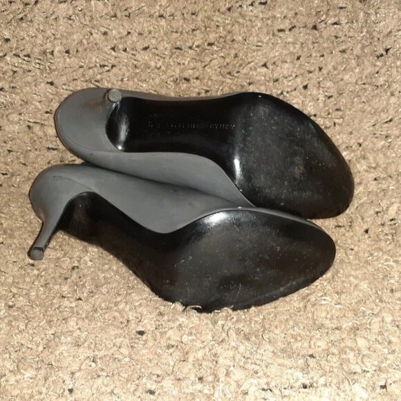 STELLA MCCARTNEY-DARK GRAY VEGAN PATENT LEATHER BOOTIES-SZ 38 VERY GOOD - Picture 8 of 8